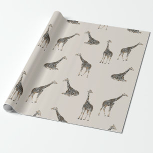 Papel De Presente Giraffe light mocha