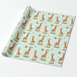 Papel De Presente Giraffe Parade Baby Wrap
