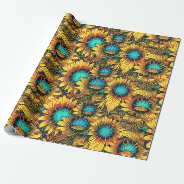 Papel De Presente Girassóis (Desenrolado)