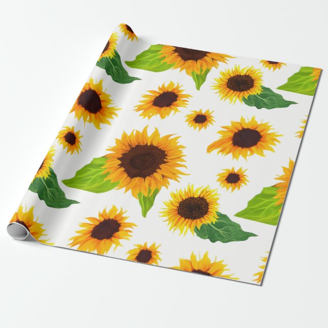 Papel De Presente Girassóis (Desenrolado)