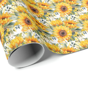 Papel De Presente Girassóis Amarelos