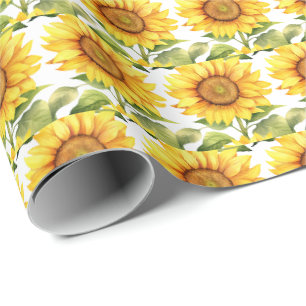 Papel De Presente Girassóis Amarelos