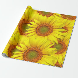 Papel De Presente Girassóis País Russo Floral Verão Amarelo
