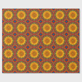 Papel De Presente Girassol Caleidoscópio
