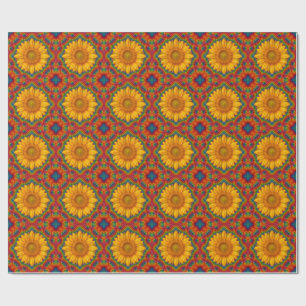 Papel De Presente Girassol Caleidoscópio 