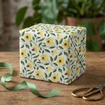 Girassol Flor Silvestre Aquarela Verde Amarelo