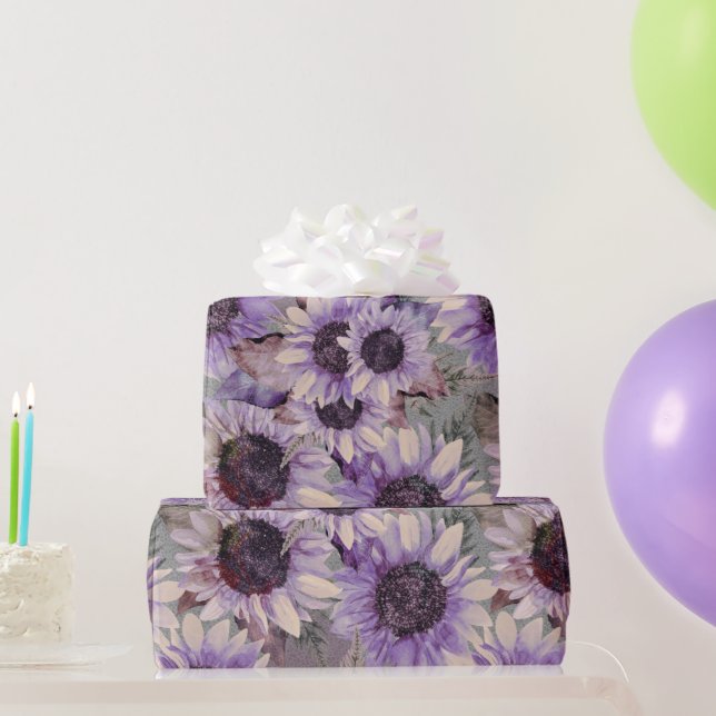 Papel De Presente Girassol Malva (Presentes para festas)