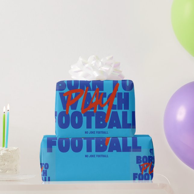Papel De Presente Girl Born to Play Football (Presentes para festas)
