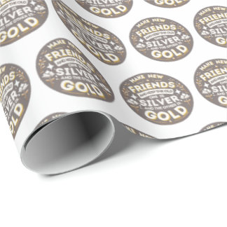 Papel De Presente Girl Scouting Make New Friends Gift Wrap