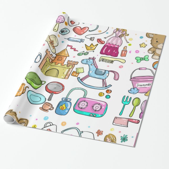 Papel De Presente Girlie Things Wraping Paper (Desenrolado)