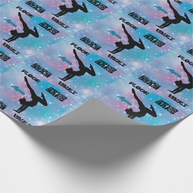 Papel De Presente Girls Gymnastics Floor, Bares, Beam, Cofre Pastel (Ponta)