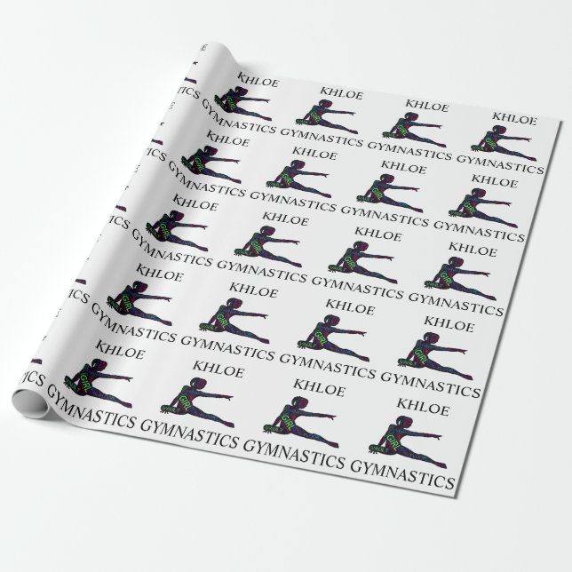 Papel De Presente Girls Gymnastics Word Art (Desenrolado)