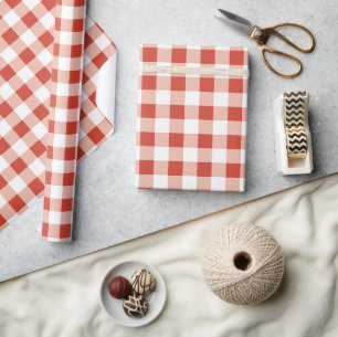 Papel De Presente Girls Red Summer Gingham Birthday