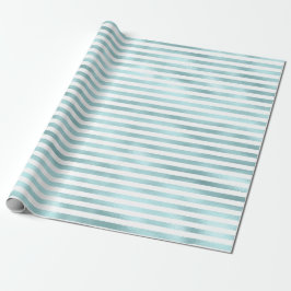 Papel De Presente Girly Glam Aqua Mint Stripes