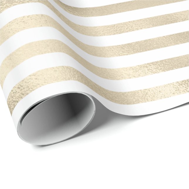 Papel De Presente Girly Glam Dourados Stripes (Ponta do rolo)