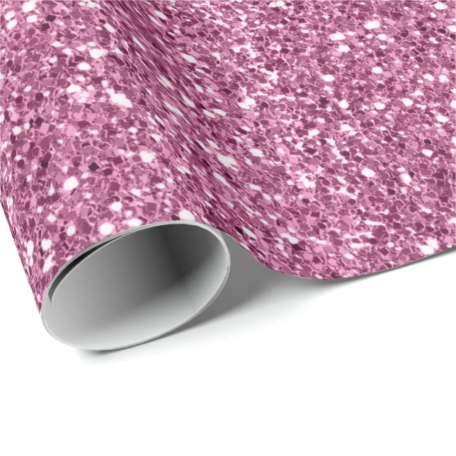 Papel De Presente Girly Glitzy Pink Glitter (Ponta do rolo)