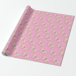 Papel De Presente Girly Pink Butterflies Birthday