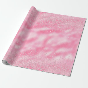 Papel De Presente Girly Pink Confetti Diamond Sparkle
