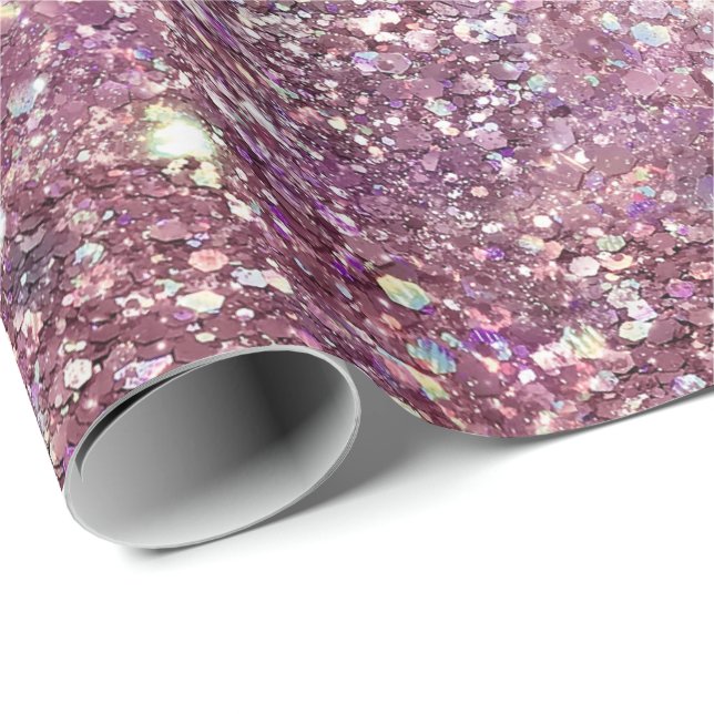 Papel De Presente Girly Pink Confetti Sparkle (Ponta do rolo)
