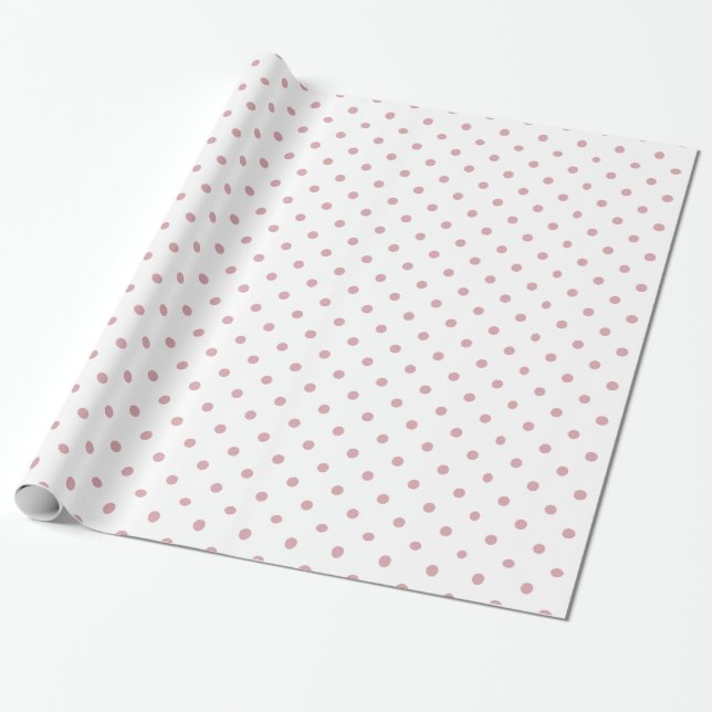 Papel De Presente Girly Pink e White Pontos (Desenrolado)