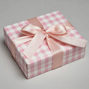 Papel De Presente Girly Pink Gingham