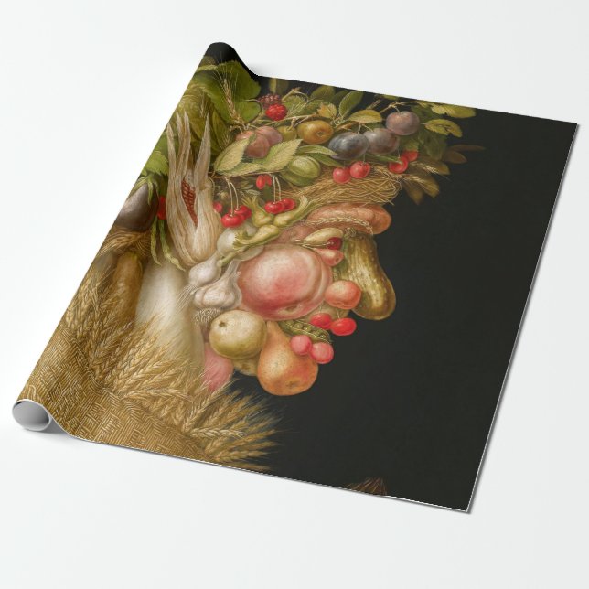 Papel De Presente Giuseppe Arcimboldo - Verão (Desenrolado)