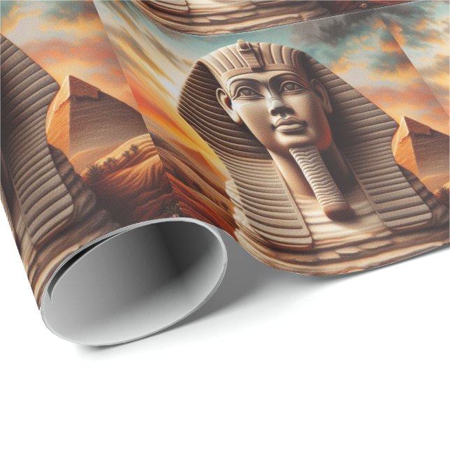 Papel De Presente Giza Sphinx Head com Pirâmides no Egito Viagem (Ponta do rolo)