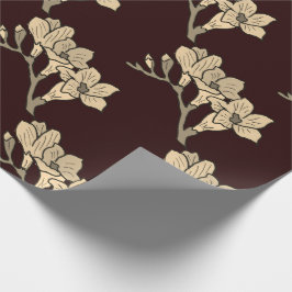 Papel De Presente Gladioli asiático elegante floral castanho floral