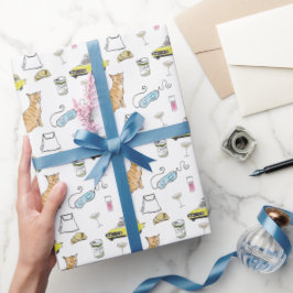 Papel De Presente Glam 1960s Cocktail Whimsical Retro