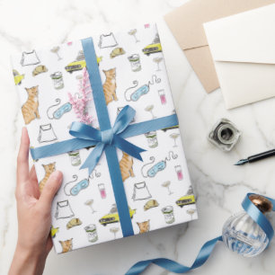 Papel De Presente Glam 1960s Cocktail Whimsical Retro