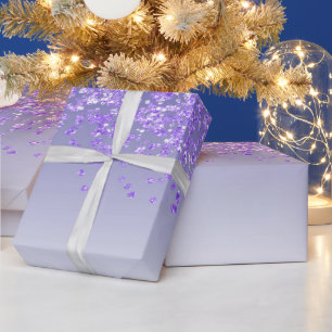 Papel De Presente Glam Doze Anos Queda Purpurina Roxa