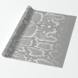 Papel De Presente Glam Python Cobra Safari Cinza de Prata da Pele