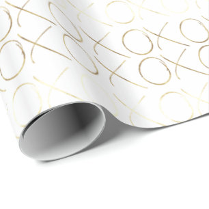 Papel De Presente Glam XOXO Dourado