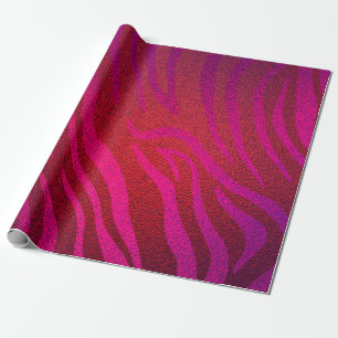 Papel de Presente Glam Zebra Rosa Brilhante Estamp
