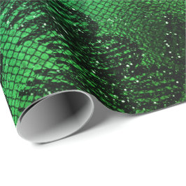 Papel De Presente Glama Preto Lace Floral Verde Tropical Aquático