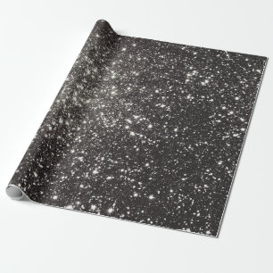 Papel De Presente Glamor Brilhante Clássico Negro brilhante Glimmer