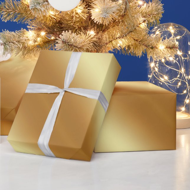 Papel De Presente Glamorous Faux Dourado Simples Presente de Natal E (Feriados)