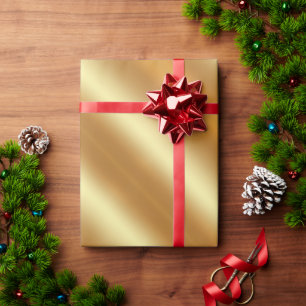 Papel De Presente Glamorous Faux Dourado Simples Presente de Natal F