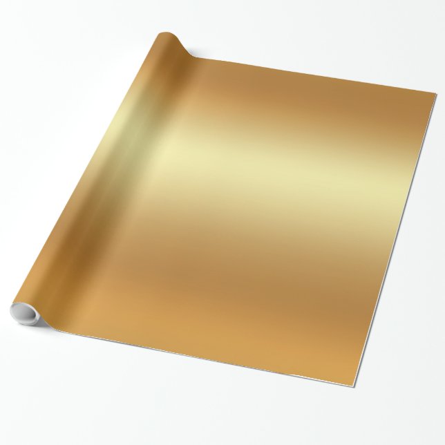 Papel De Presente Glamour Falso Ouro Elegante Moderno Dourado Brilha (Desenrolado)