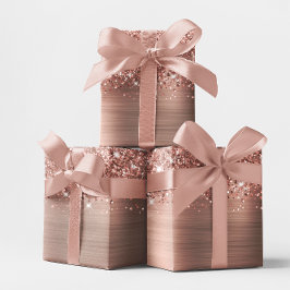 Papel De Presente Glamour Rosa Dourado Brilhante