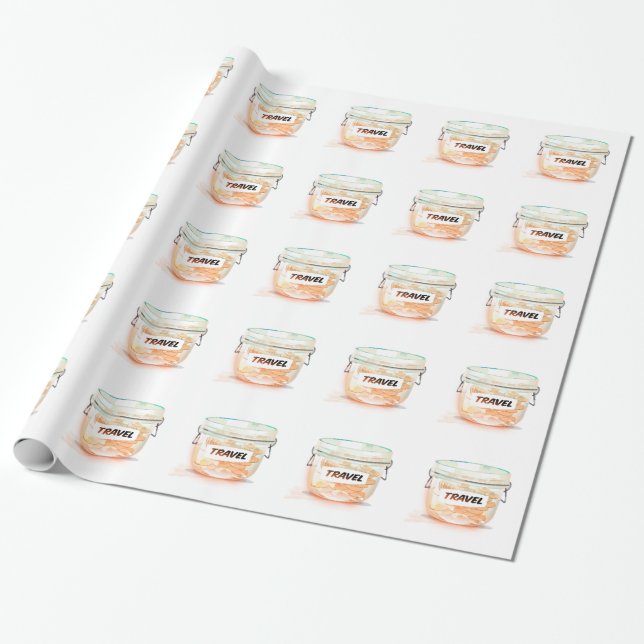 Papel De Presente Glass Money Viagem Jar (Desenrolado)