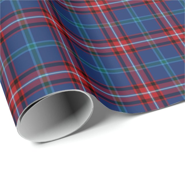 Papel De Presente Glenn Clan Tartan - Padrão de Xadrez irlandês (Ponta do rolo)