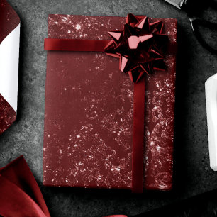 Papel De Presente Glimmery Henna Grunge   Rich Bloch Red Glam Damask