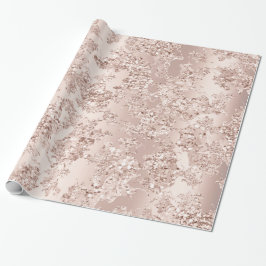 Papel De Presente Glitter Bride Elegante Blush Rosa Dourado Spark Gl