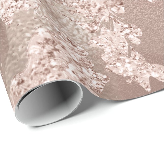 Papel De Presente Glitter Brilho Marble Blush Rosa Silver Stone Glam (Ponta do rolo)