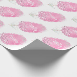 Papel De Presente Glitter de algodão doce, cinza-rosa fofinho