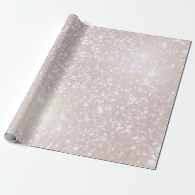 Papel De Presente Glitter de champanhe rosa FAUX (Desenrolado)