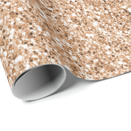 Papel De Presente Glitter de Lâmina Dourada do Rosa de Pêssego