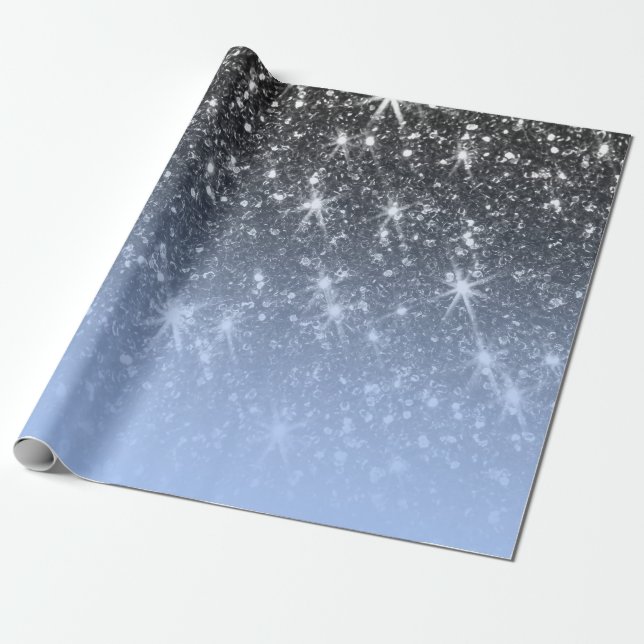 Papel De Presente Glitter de Prata (Desenrolado)