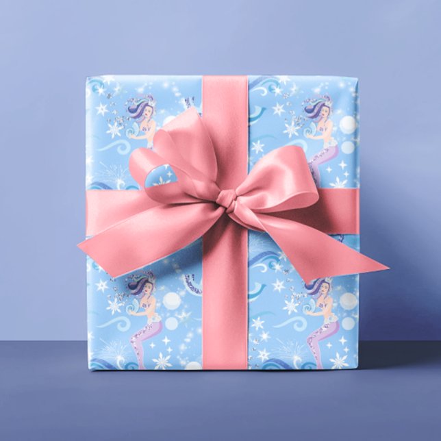 Papel De Presente Glitter de Sereia bonito (Criador carregado)